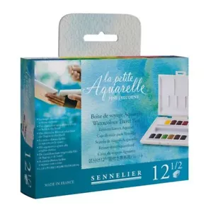 Sennelier La Petite Acquerello 12 x Mezza Padella Acquerello Pittura Set Scatola da Viaggio - Foto 1 di 2