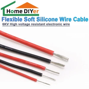 Cavo Filo Silicone Morbido Flessibile 6KV Filo Elettronico Resistente Alta Tensione - Foto 1 di 6