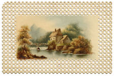 Moulin à eau rural en miniature - Début du XIXe siècle Peinture aquarelle