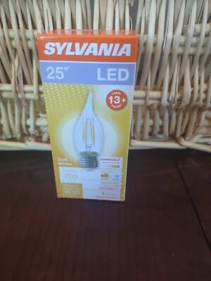 Sylvania 2.5 Watt (25W)  LED B10 Chandelier Dimmable Clear Light Bulb Med Base - Image 1 of 4