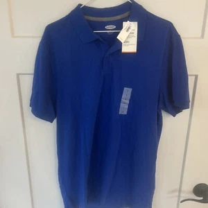 NWT Old Navy Mens Polo Shortsleeve Royal Blue Size Large - Quick Shipping-Pics - Picture 1 of 7