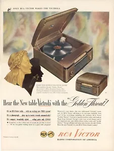 1946 Vintage RCA Victor Victrola Recod Player Magazin Print Ad Post World War II - Picture 1 of 1