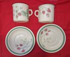 wedgewood raspberry cane 2 cups and 4 saucers