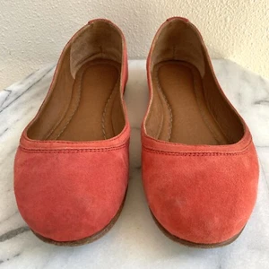 FRYE Carson Ballet Flats Coral Orange Suede Womens 6.5 B - Picture 1 of 9