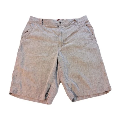 Tommy Bahama Shorts Mens 34 Gray Striped Linen Silk Blend Relax Paradise Nation - Image 1 of 4