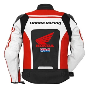 Honda Motorrad Racing Motorrad Bike Fahrer Sport Rindsleder Lederjacke - Bild 1 von 4