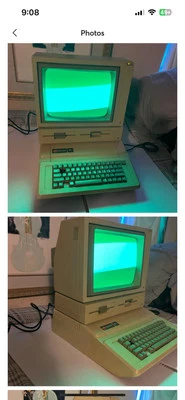 Computadora Apple IIe vintage y monitor de fósforo verde y 2 unidades de disquete [FUNCIONA] Foto 1 de 4