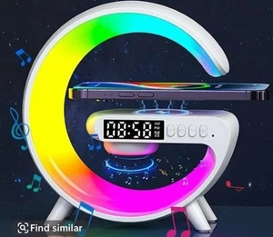 Bezprzewodowa ładowarka do telefonu aRGB z zegarem, odtwarzaczem muzyki i budzikiem - Zdjęcie 1 z 4