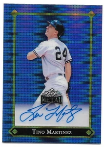 2025 Leaf Metal TINO MARTINEZ Autograph 7/7 Blue NEW YORK YANKEES - Picture 1 of 2