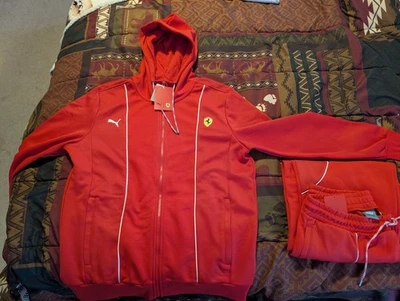 Sudadera PUMA Scuderia Ferrari Traje de Pista Para Hombre Grande Rojo Cremallera Completa Nuevo con Etiquetas Foto 1 de 4