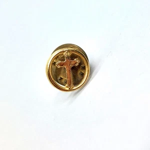 Prendedor Cruz Círculo Cristiano De Colección Religioso Tono Dorado Fe Iglesia Regalo - Imagen 1 de 3