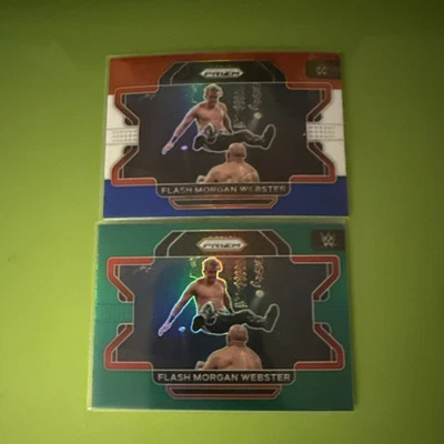 Flash Morgan Webster Prizm Green and Red White Blue WWE Cards - Image 1 of 2