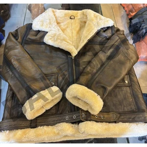 Herren Arnold RAF Flieger Echt Lammfell Flieger Bomber Lammfell Lederjacke - Bild 1 von 3