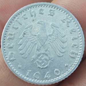 50 PFENNIG 1940 G Karlsruhe ALLEMAGNE NAZI - Picture 1 of 2