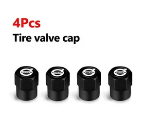 Genuine 4 Piece Volvo Tyre Valve Dust Caps Black Stem Universal Fit - Picture 1 of 1
