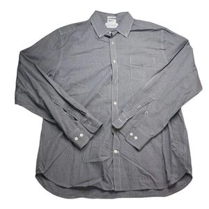 Camicia Lucky Brand uomo bianca L blu cane dente manica lunga etichetta aderente con bottoni - Foto 1 di 12