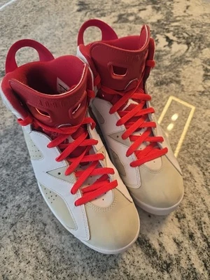 Jordan 6 Zapatos Talla 10 Retro Liebre Alterna 2016 Blanco Rojo Gris Foto 1 de 4