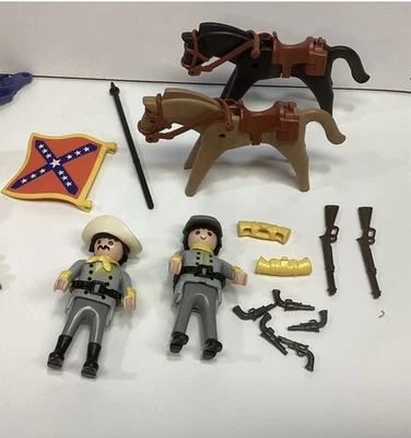 Playmobil Set 3783 Mounted Rebels Western Confederate Soldiers Civil War - Image 1 of 4