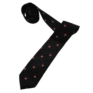 Vintage Country Clubs Mens Classic Tie Necktie No Bull Black Red - Picture 1 of 3