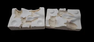 Molde deslizante de cerámica Duncan HM-103 3 animales del bosque búho ciervo zorro de colección 1976 - Imagen 1 de 2