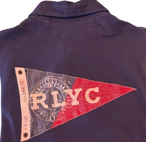 Parche Vintage Polo Ralph Lauren Azul Marino LS Yacht Club RLYC Bandera Cosida Para Hombre XL - Imagen 1 de 15
