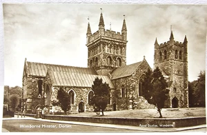 Foto postal real Wimborne Minster Dorset RPPC Royal Studios parte posterior dividida - Imagen 1 de 2