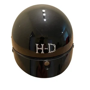 Harley-Davidson Boneyard Motorcycle Helmet Half Shell H-D Logo Black OSFA - Picture 1 of 7