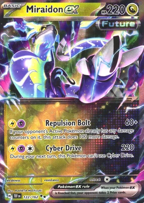 Miraidon ex 122/162 Near Mint SV05: Temporal Forces Double Rare Pokemon Tcg - Image 1 of 2