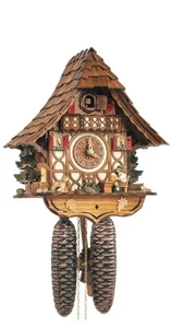Cuckoo Clock Black Forest house with moving beer drinker SC 8T 1673/9 NEW - Picture 1 of 1