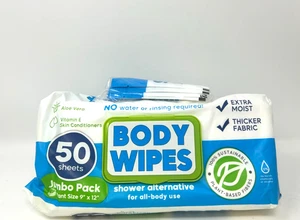 Duracleanse Körpertücher Jumbo Pack, 50 Blatt mit 4 Tüchern in Reisegröße enthalten - Bild 1 von 3