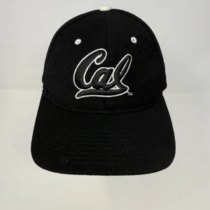 California Golden Bears Cal Zepher Fitted 7-3/8 Hat Cap Black White 100% Wool - Picture 1 of 9