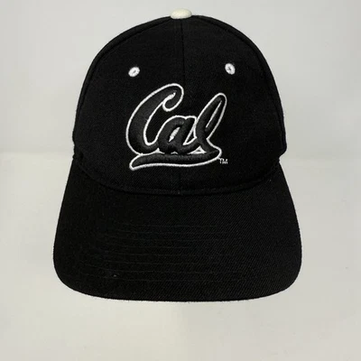 California Golden Bears Cal Zepher Fitted 7-3/8 Hat Cap Black White 100% Wool - Image 1 of 4