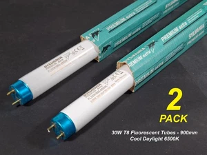 2 x 30W T8 3 foot Fluorescent Tubes Lamps 6500K Cool Daylight 900mm - Picture 1 of 3
