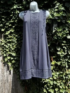 Women’s Michael Kors Blue Patterned Shift Dress Sized Large Dimensions In Pics - Picture 1 of 5