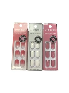 3PK Kiss Color FX By Impress Set Unghie Senza Colla Mani 30 Unghie OGNUNO batte il calore - Foto 1 di 2