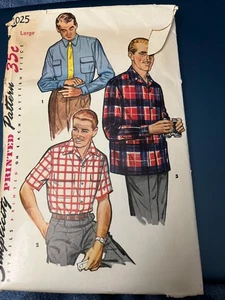 VTG Sewing Pattern simplicity #1025 MEN'S SET OF SHIRTS-SZ LG-16-16.5 N  C 42-44 - Picture 1 of 2
