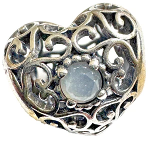 Pandora Sterling Silber Signatur Herz Juni Grau Mondstein - 791784MSG - Bild 1 von 5