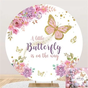 Butterfly Round Backdrop for Birthday Party Background Decorations for Baby G... - Picture 1 of 6