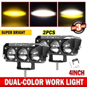 2pcs 4inch LED Work Light Cube Pods Spot Flood Driving Fog Lamp Offroad ATV UTV - Picture 1 of 9