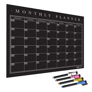 Wall Planner Blackboard, Sticky Monthly Calendar with Liquid Chalk Marker Pens - Picture 1 of 10