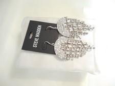 Steve Madden Silver Tone Crystal Chandelier Earrings J525 $45