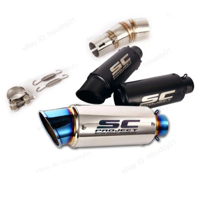 Silenciador de 51 mm deslizable tubo de enlace de escape medio para Kawasaki Z300 Z250 Ninja 300 250 Foto 1 de 4