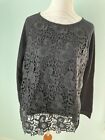 Womens Adrianna Papel Cotton/Poly  Knit Lace Front Top  Sz Xl