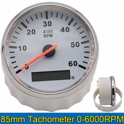85mm 6000RPM Digital Tachometer Tacho Gauge RPM Gauge For Car Marine Boat Truck  - Image 1 of 4
