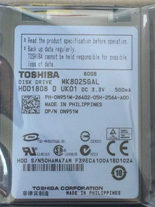 Disco duro Toshiba MK8025GAL 80 GB 1,8" ZIF/CE para portátil HP Compaq mini700e 702EA 1000 - Imagen 1 de 4