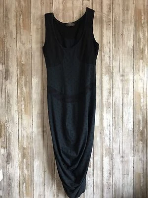 McQ Alexander McQueen Blue Real Polka Dot Jersey Stretch Tank Midi S Small RARE - Image 1 of 4