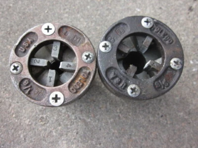 2 pc TOLEDO  PIPE CHUCK DIE HEAD size 1/8 ,   3/8  2  PIECE KIT  - Image 1 of 3
