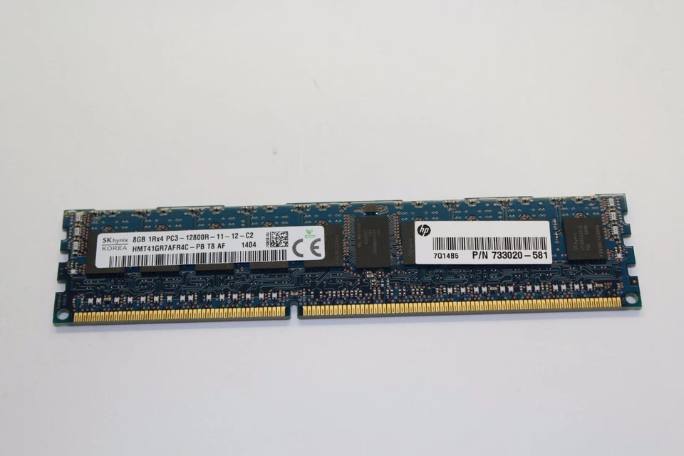 New Genuine HP  Server 8GB PC3-10600R 1333MHz DDR3 Dimm Memory 733020-581  - Image 1 of 1