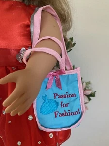 American Girl Battat OG Blue Pink Shopping Hand Bag for Dolls 16" 18" Retired - Picture 1 of 10
