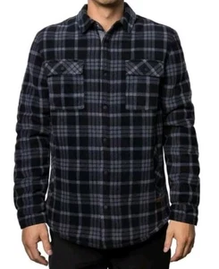 *NWT* VOYAGER Mens Heavyweight Polar Fleece Sherpa Lined Shirt Jacket (Black,XL) - Picture 1 of 6